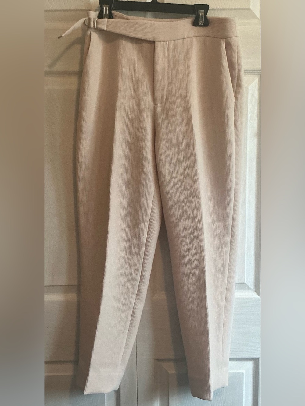 Club Monaco Ankle Pant Soft Pink Textured High-Rise – Size 4 - Picture 8 of 10
